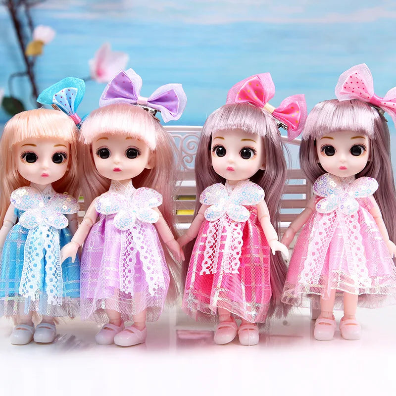 17cm Dolls 1/8 BJD Doll Princess Dress Up Boneca Children's 13 Joints Toys Dolls for Girls Dolls Multi-joint Kids Birthday Gifts
