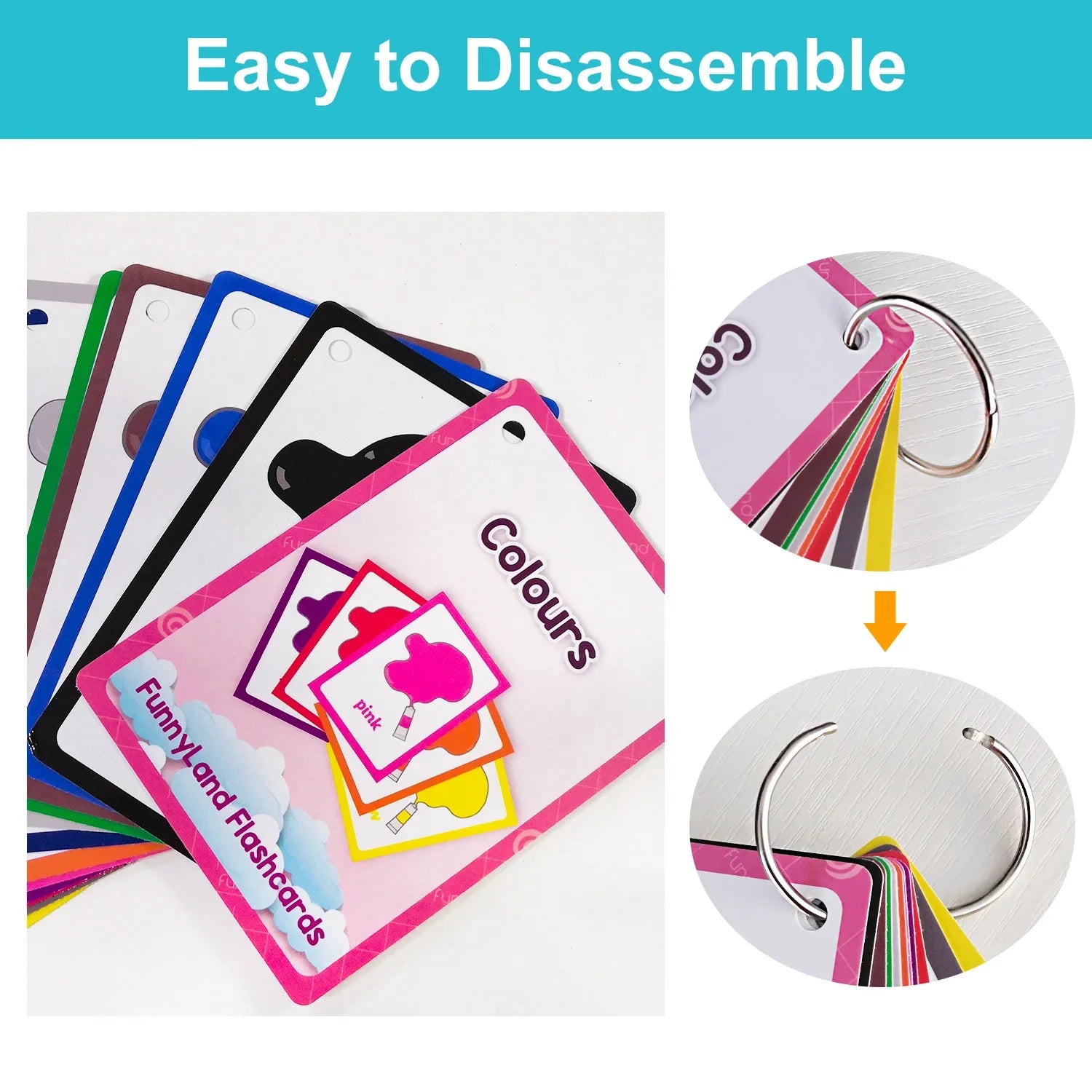12Pcs Colours Theme English Flash Cards for Kids Baby Double Side Montessori Educational Learning Card Teaching Aids