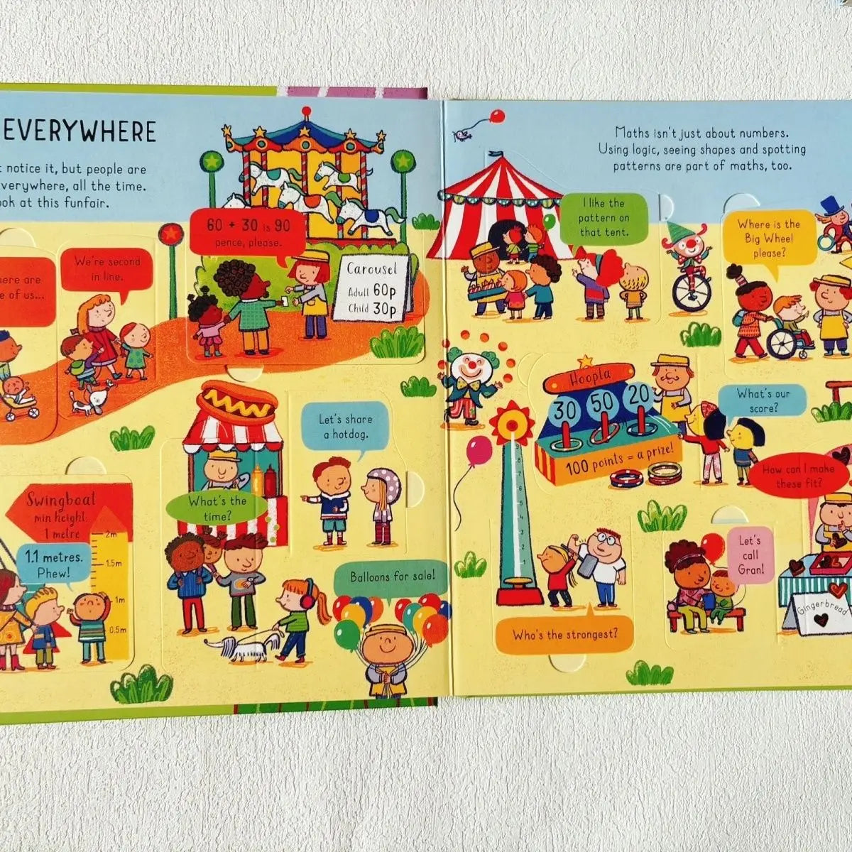 Usborne Look inside Maths Uncover the Secrets of Mathematics Children's STEM Cardboard Flip Flip Science Picture Book
