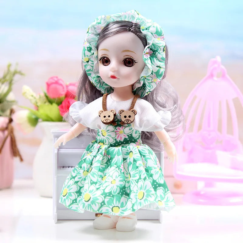 17cm Dolls 1/8 BJD Doll Princess Dress Up Boneca Children's 13 Joints Toys Dolls for Girls Dolls Multi-joint Kids Birthday Gifts