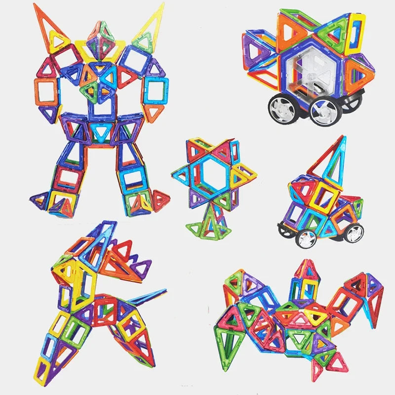 Magnet Building Tiles Magnetic Blocks Construction Set DIY Montessori Educational Toy Gifts for Preschool Boys Girls Toddlers