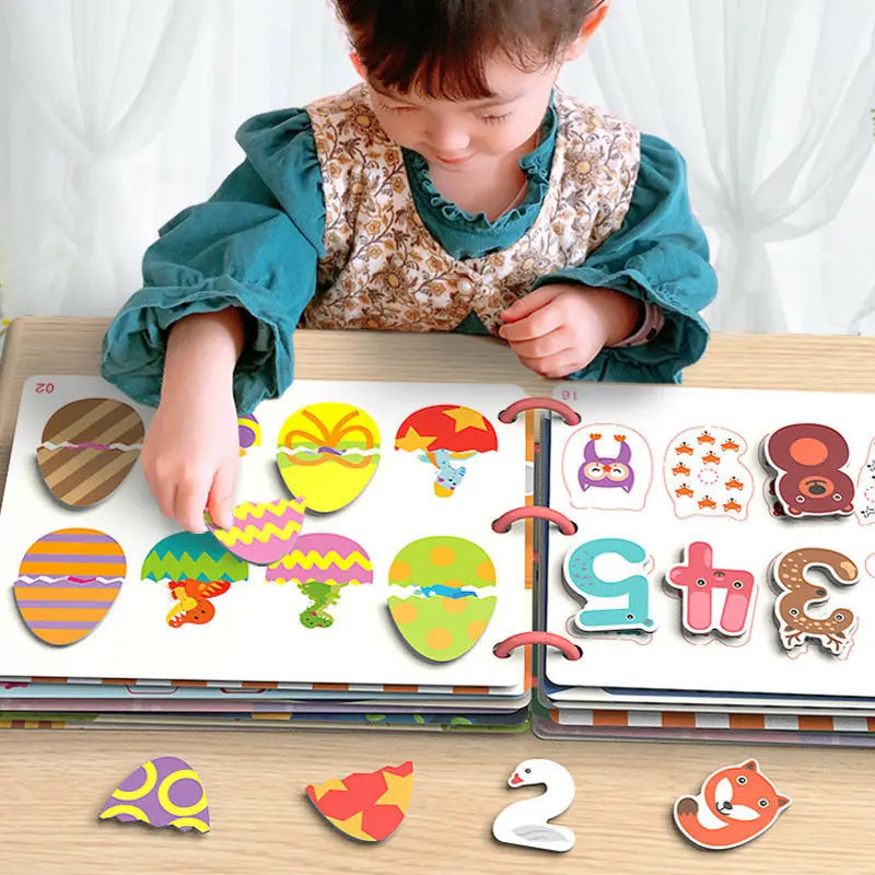 Montessori Busy Book for Kids Toddlers Educational Toys Baby Diy Paste Quiet Book Children Animals Numbers Matching Puzzles Toys