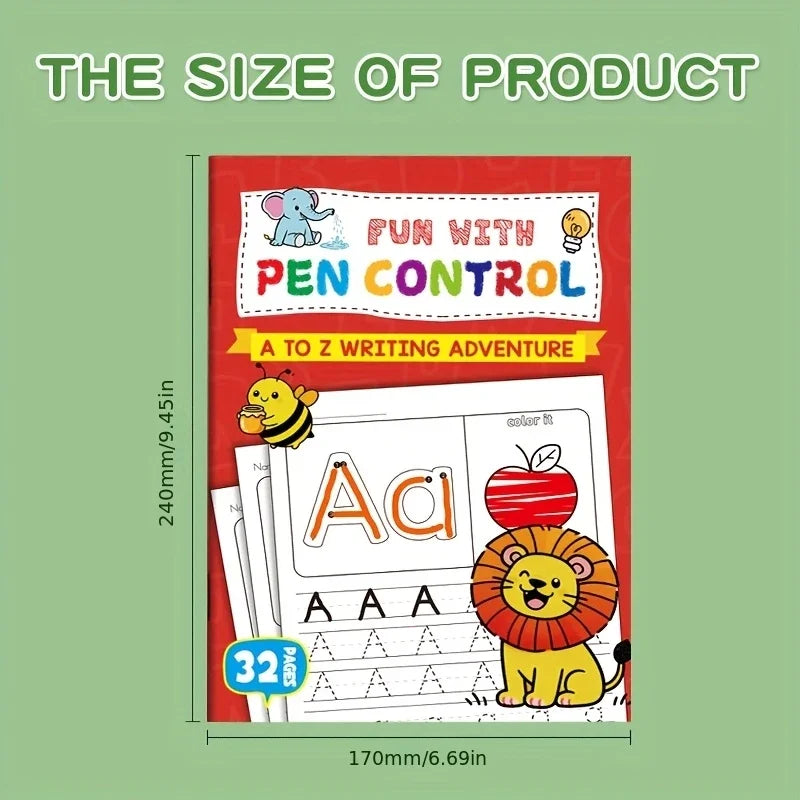 Children's Alphabet Practice Books A-Z Writing Practice Books, Learning Writing, Drawing Pages ActivitiesIllustration Book