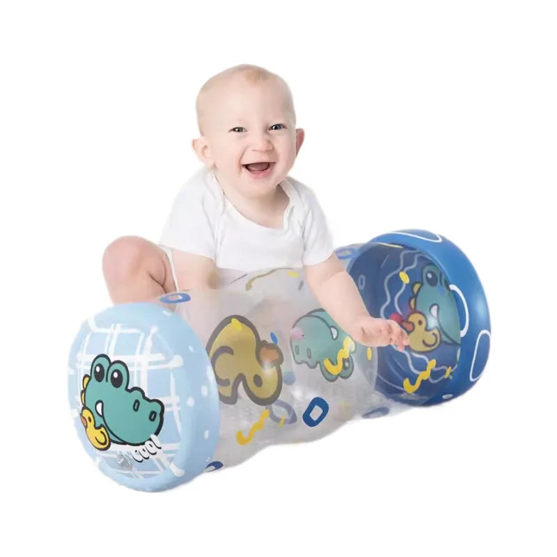 Baby Crawling Roller Montessori Activity Toy with Ball Rattle Games for Babies Development 0 6 12 Months Inflatable Crawling Toy