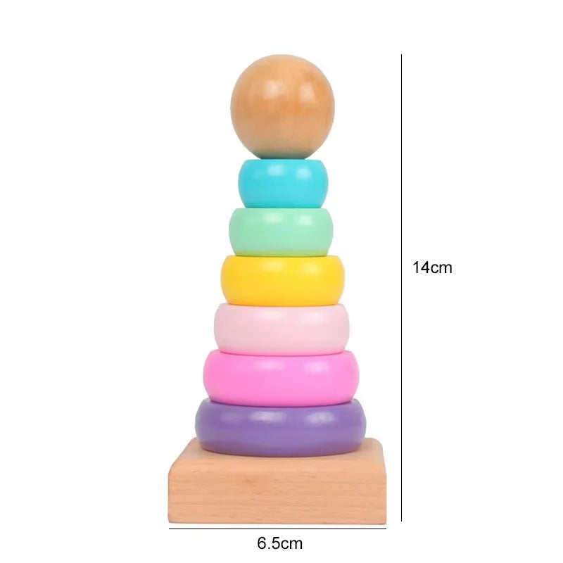 Children Wooden Toys Shape Matching Kids Montessori Early Education Toy Clock Rainbow Tower Caterpillar Around Beads Gifts TMZ