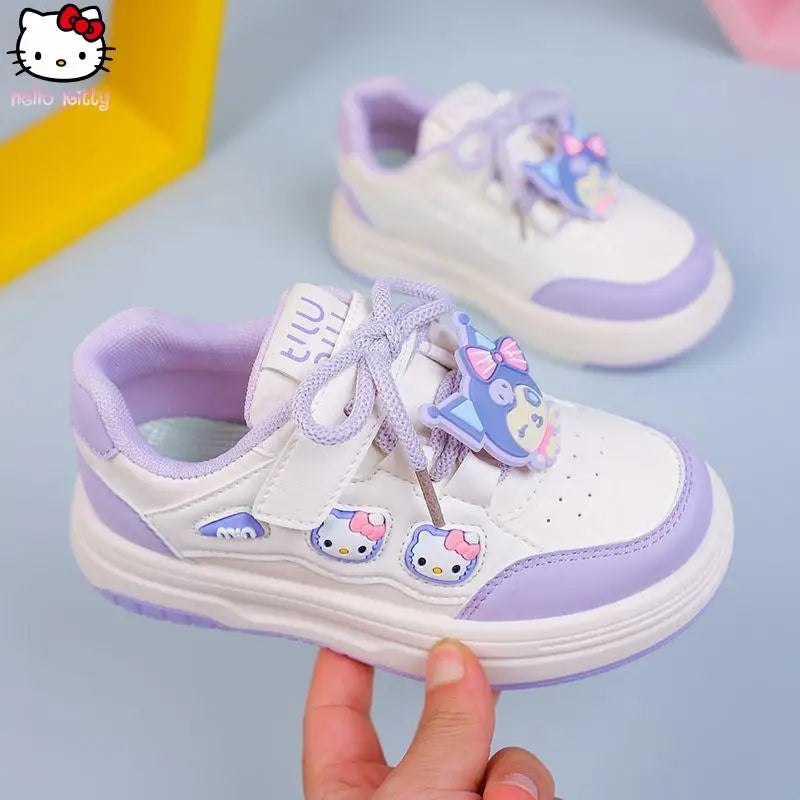 Hello Kitty Sneakers for Girls Anime Cartoon Spring and Autumn New Kawaii Kids Kuromi Soft Sole Shoes Sanrio Forrest Gump Shoes