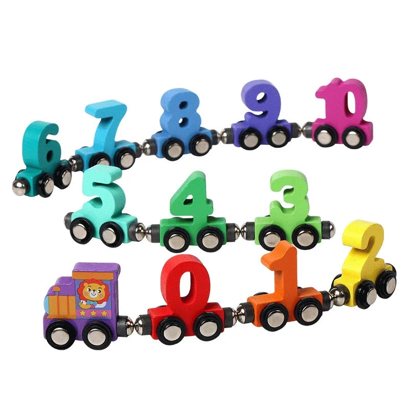 Wooden Magnetic Number Train Set – Montessori Learning Toy for Toddlers