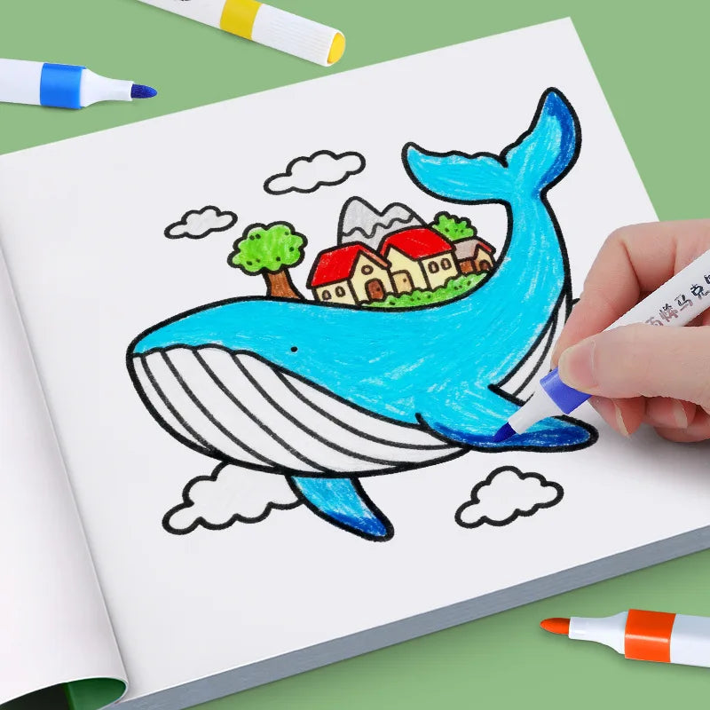 24 Page Fun Coloring Book, Warm Moments for Girls, Creative Entertainment, Fantasy Illustrations, Hand Drawn Art Drawing Book