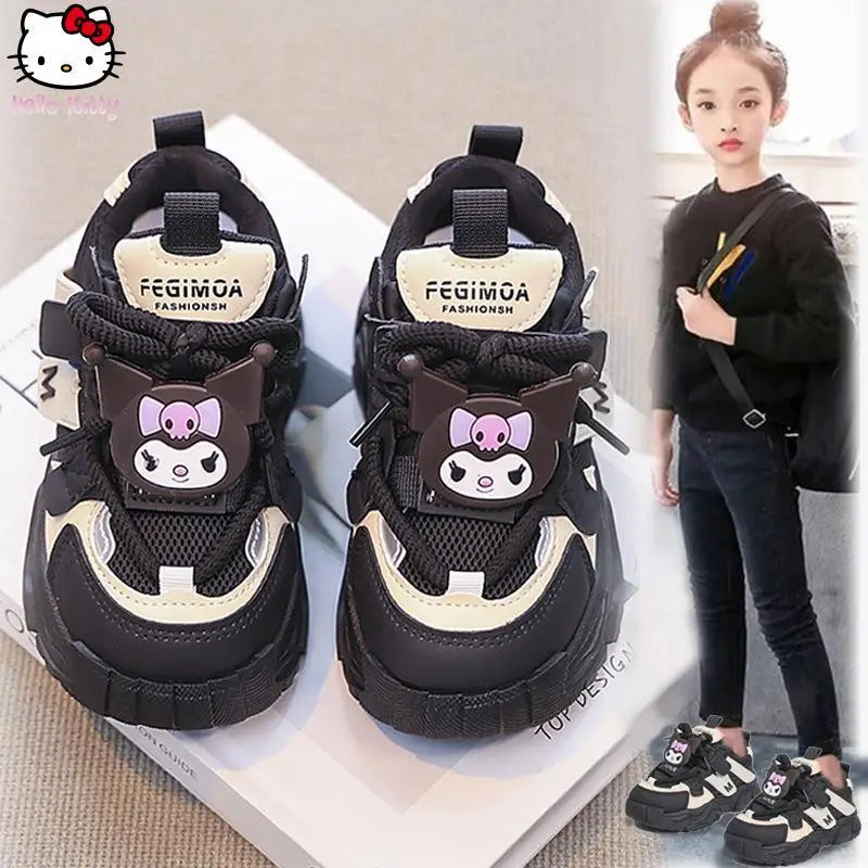 Anime Girls Kuromi Autumn New Board Shoes Sanrio Sports Dad Shoes Children Cartoon Kawaii Comfortable Breathable Casual Shoes