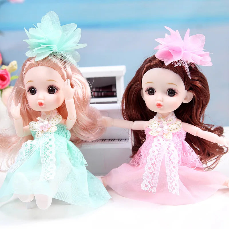 17cm Dolls 1/8 BJD Doll Princess Dress Up Boneca Children's 13 Joints Toys Dolls for Girls Dolls Multi-joint Kids Birthday Gifts
