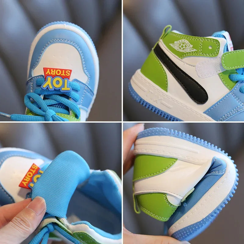 Fashion Children Sneakers Outdoor Non-Slip Boy Girl Casual Board Footwear Colorful High-top Kid Running Sports Leisure Shoes