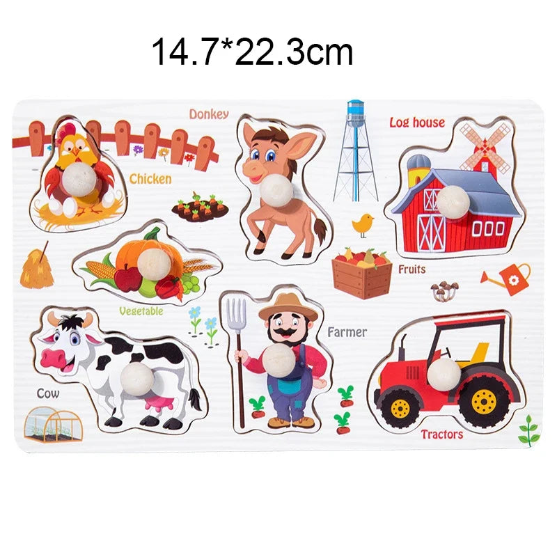Montessori Toy Wooden Building Block Early Learning Educational Toy Color Shape Match Kids Puzzle Toys For Children Boys Girls