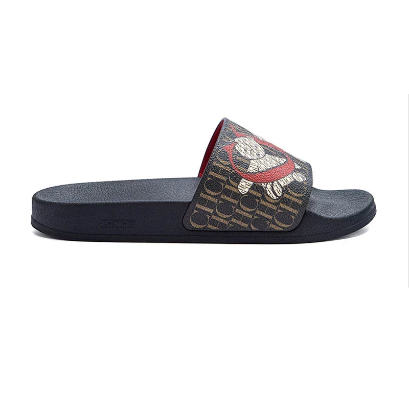 CH Women's Slippers Trendy Style Letter Print Design High Quality Beach Slippers Can Be Worn Out Premium Fashion Women's Casual