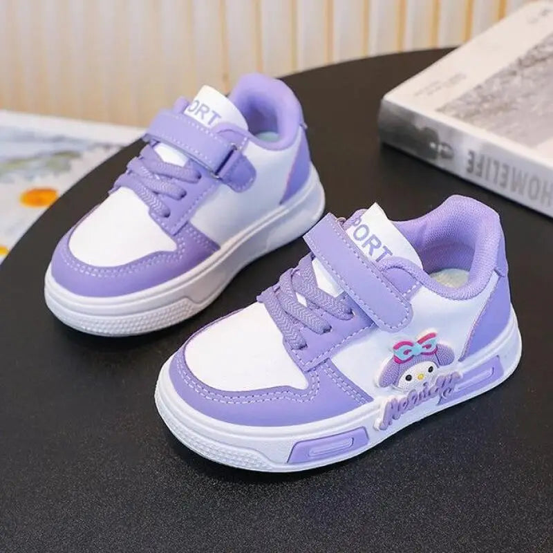 Sanrio Children's My Melody Girls Sneakers New Fashion Cartoon Casual Shoes Anime Soft Sole Sports Shoes Kawaii Board Shoes