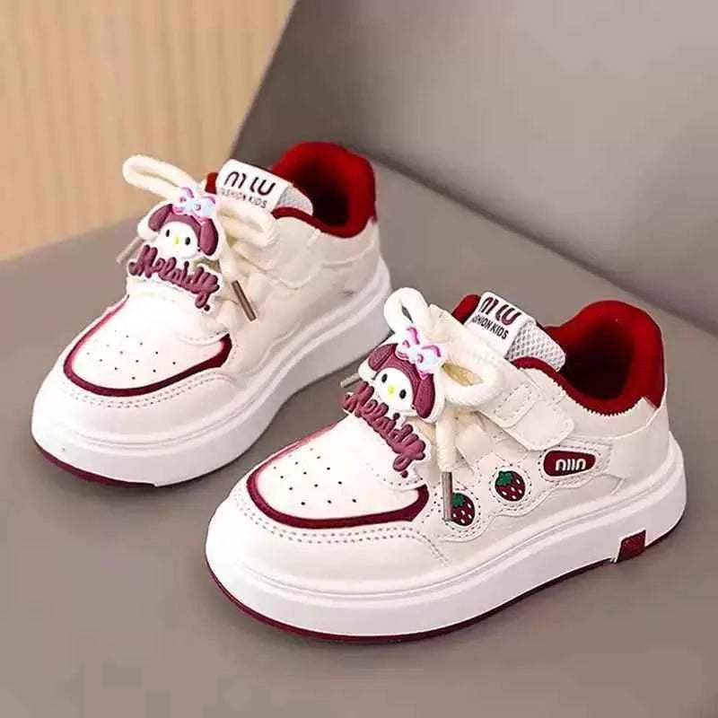 Kids'Casual Shoes Sneakers PU Leather Spring Autumn Outdoor Sport Shoes For Girls Anti-slip Breathable Pink Red Size 26-37