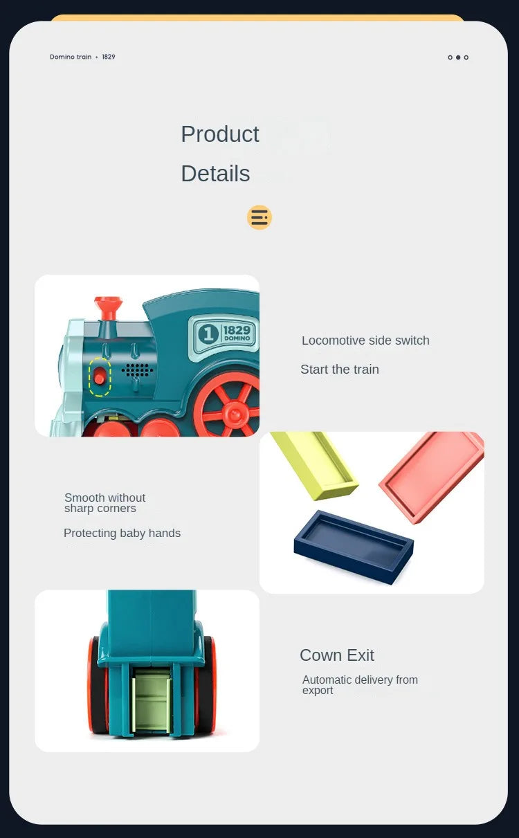 Automatic Laying Domino Train Electric Car Brick Blocks Kits Creative Games Intelligence Educational DIY Toys Kids Birthday Gift