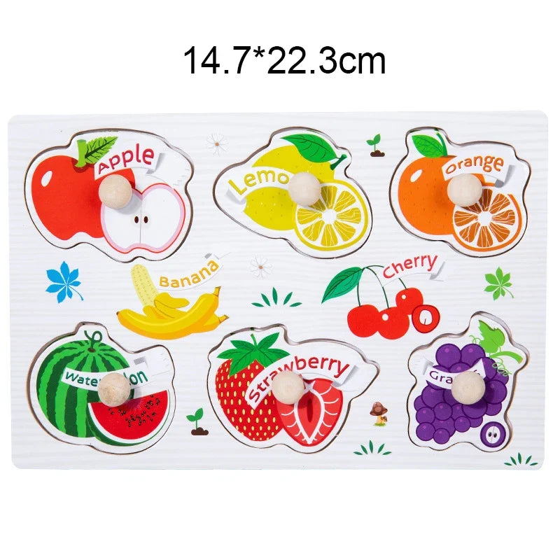 Montessori Toy Wooden Building Block Early Learning Educational Toy Color Shape Match Kids Puzzle Toys For Children Boys Girls