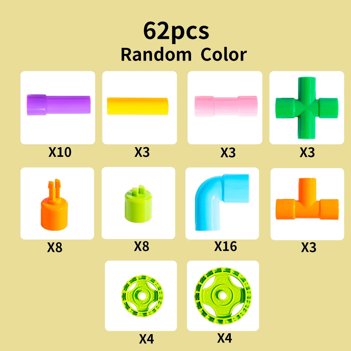 Children'S Pipe Building Blocks Toy Assembly Water Pipe Stacking Wood Beneficial Wisdom Male And Female Plastic Splicing Toy