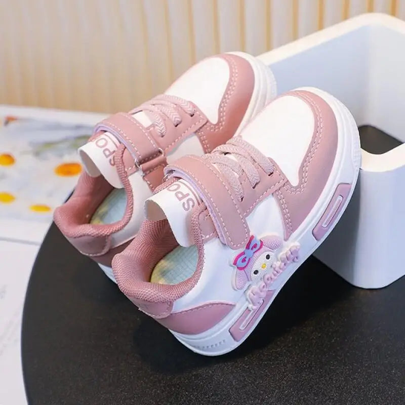 Sanrio Children's My Melody Girls Sneakers New Fashion Cartoon Casual Shoes Anime Soft Sole Sports Shoes Kawaii Board Shoes