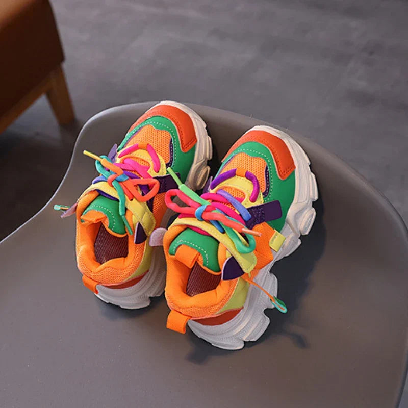 Light Soft Sole Children Shoe Anti Slip Girl Shoe 2025 Spring Autumn New Style Sport Shoes Mesh Top Boy Shoes Versatile Kid Shoe