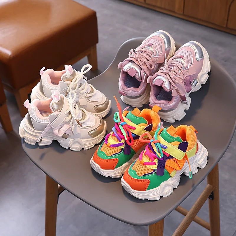 Light Soft Sole Children Shoe Anti Slip Girl Shoe 2025 Spring Autumn New Style Sport Shoes Mesh Top Boy Shoes Versatile Kid Shoe