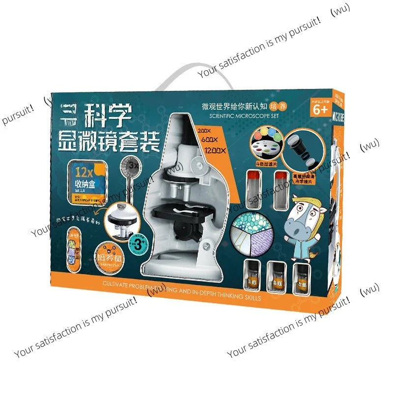 High definition 1200 times microscope toy set for primary and secondary school students science experiment puzzle science and