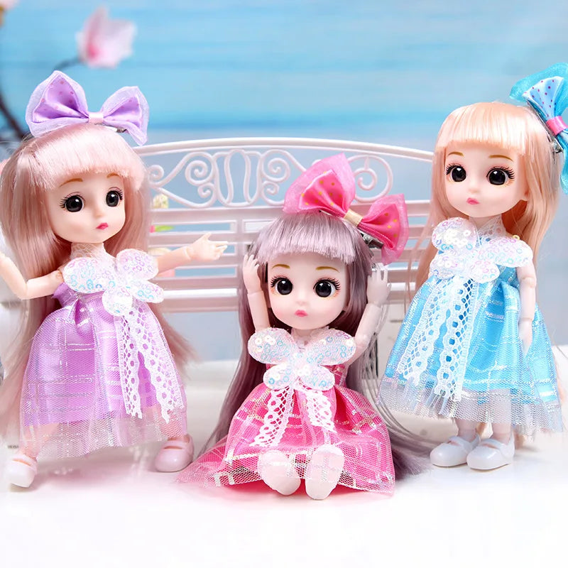 17cm Dolls 1/8 BJD Doll Princess Dress Up Boneca Children's 13 Joints Toys Dolls for Girls Dolls Multi-joint Kids Birthday Gifts