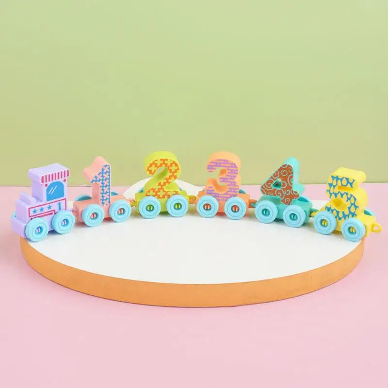6/12PCS Montessori Children's Assembly Educational Toys Magnetic Digital Train Colorful Cognition Plastic Toy Learning Car