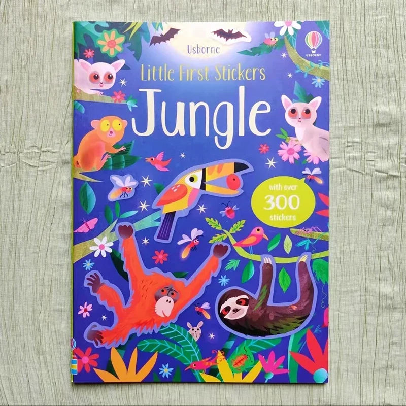 Toddler Reusable Sticker Travel/Animals Books Cartoon DIY Educational Preschool Cognition Learning Toys for Child Age 3-8 Gifts