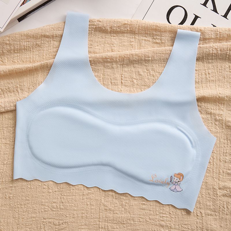 7-14 Year Old Girls' Underwear, Elementary and Middle School Development Stage Vest, Ice Silk Seamless Underwear, Thin Bra for Young Girls