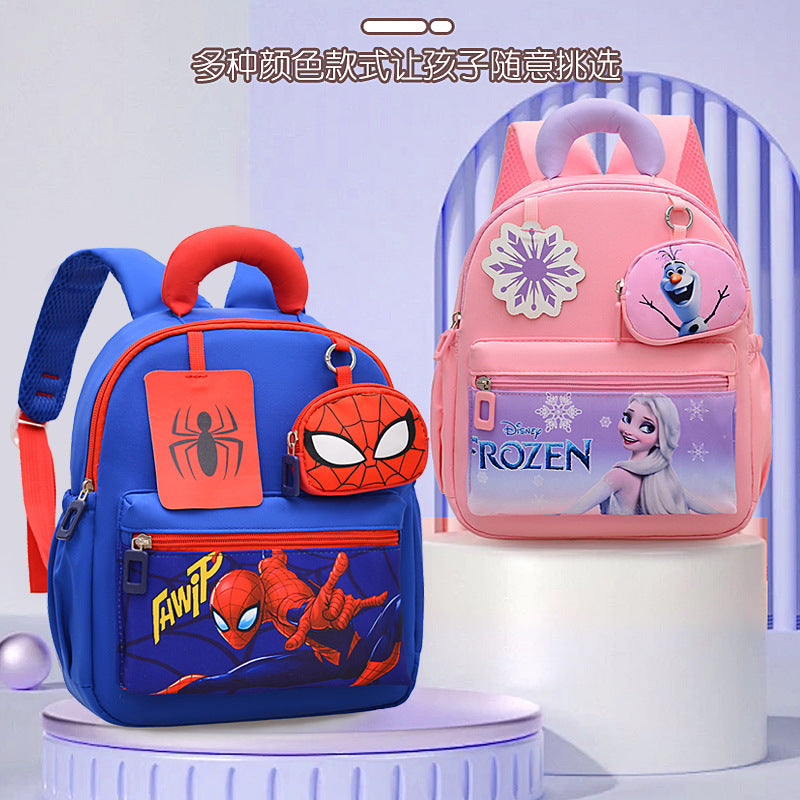 Kindergarten School Bag Cartoon Spider-Man Small and Medium Class Baby School Backpack Boys and Girls Travel Bag Children's Backpack
