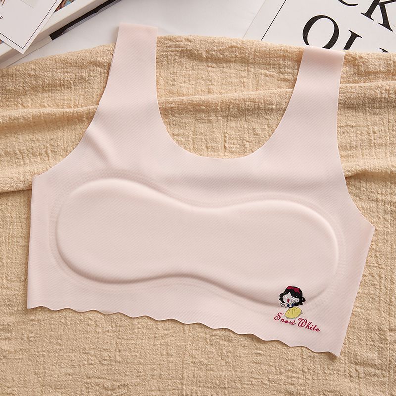 7-14 Year Old Girls' Underwear, Elementary and Middle School Development Stage Vest, Ice Silk Seamless Underwear, Thin Bra for Young Girls