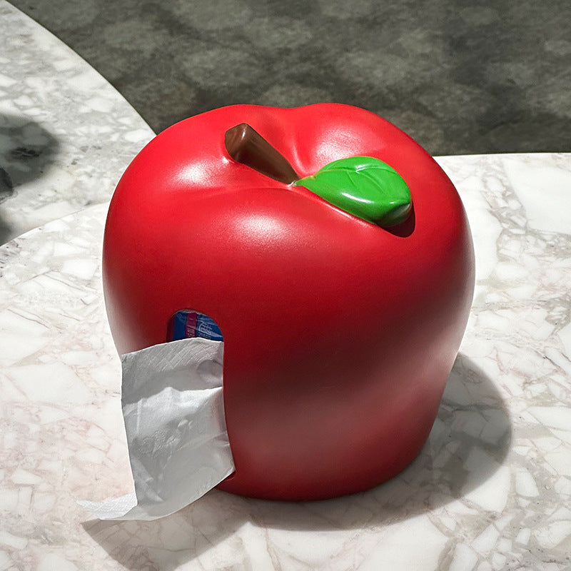 Apple Tissue Box Home Living Room Creative Napkin Paper Holder Premium Desktop Tabletop Storage Decorative Ornament
