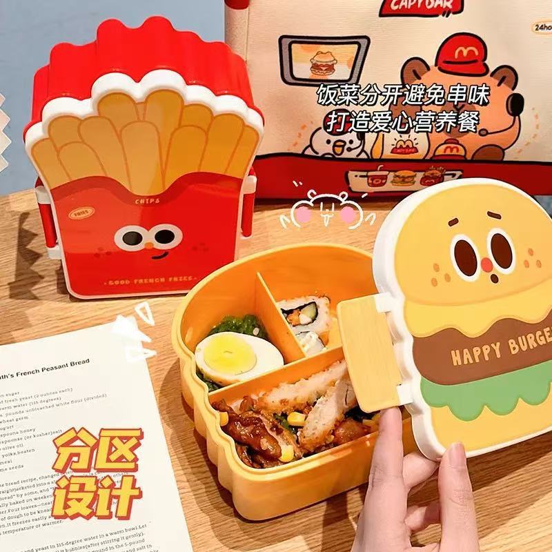 Cute Lunch Box Fruit Salad Sandwich Preservation Box High Color Value Women's Small Lunch Box Lightweight for Students and Children