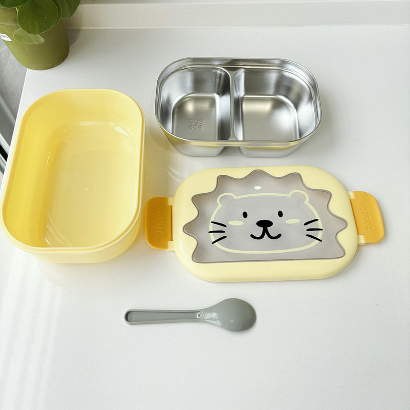 Student Lunch Box 304 Stainless Steel Lunch Box Kindergarten Food Grade Lunch Box Double-Layer Dielectric T