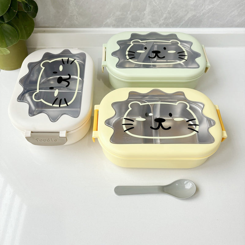 Student Lunch Box 304 Stainless Steel Lunch Box Kindergarten Food Grade Lunch Box Double-Layer Dielectric T