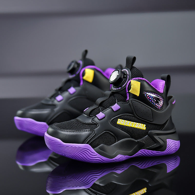 Children's Basketball Shoes, Breathable Boys' Professional Training Shoes, Medium and Large Children's Non-Slip, Wear-Resistant Practical Basketball Shoes, Physical Wholesale