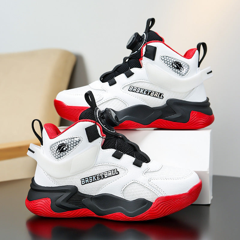 Children's Basketball Shoes, Breathable Boys' Professional Training Shoes, Medium and Large Children's Non-Slip, Wear-Resistant Practical Basketball Shoes, Physical Wholesale