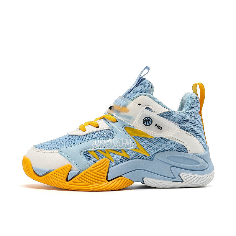 Children's Basketball Shoes 2026 Spring and Autumn Models Boys' Non-Slip Breathable Sports Shoes Primary School Students' Wear-Resistant Running Shoes Physical Wholesale