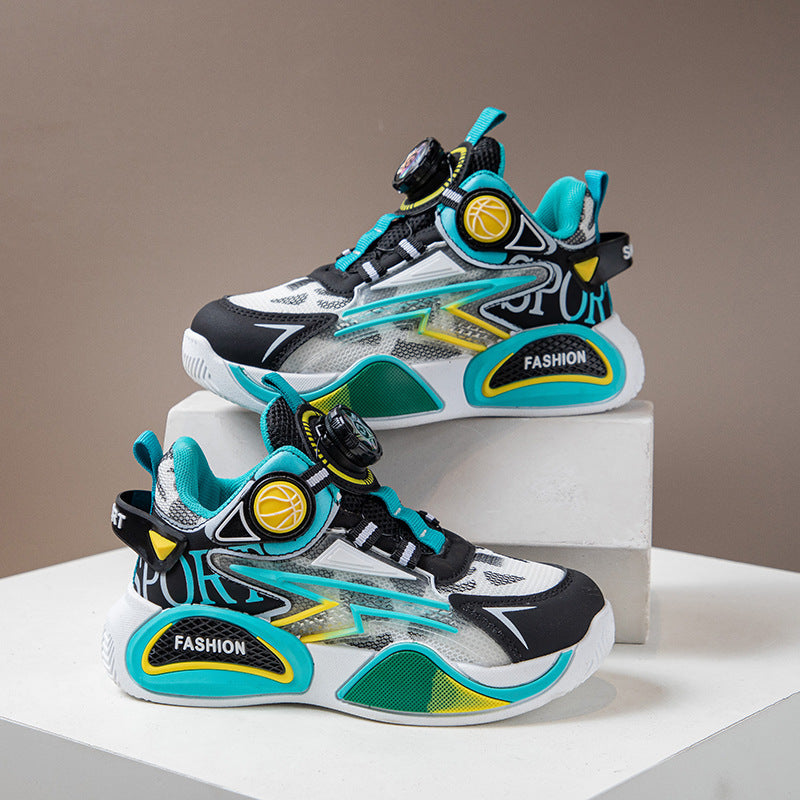 Children's Sports Shoes, Boys' Breathable Mesh Shoes, Autum New Trendyy Casual Shoes, Lightweight Soft-Soled Little Boys' Basketball Shoes