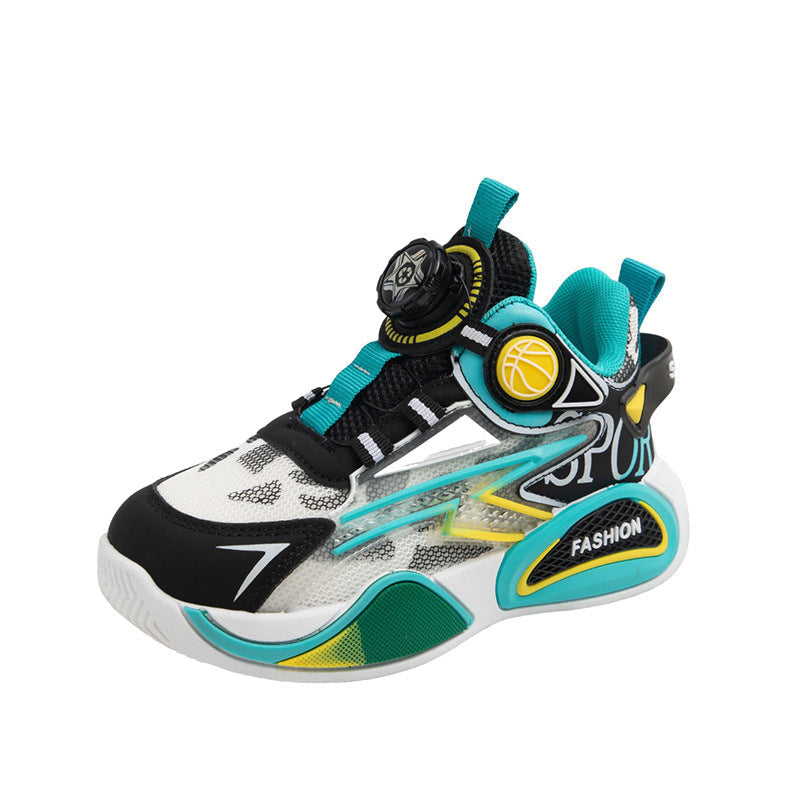 Children's Sports Shoes, Boys' Breathable Mesh Shoes, Autum New Trendyy Casual Shoes, Lightweight Soft-Soled Little Boys' Basketball Shoes