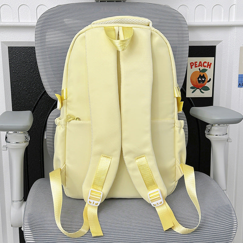 New Style School Bag for Girls, Japanese-Style, Cute Dopamine Color-Blocking, College Style, Multi-Compartment Backpack for Primary and Secondary School Students
