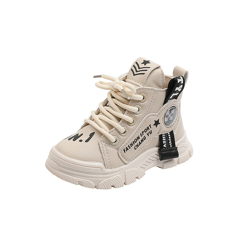 Children's Martin boots Spring and Autumn new boys' casual single-layer boots Korean style fashionable high-top board shoes fashionable short boots wholesale