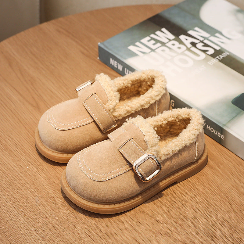 2026 Spring and Autumn New Children's Versatile Flat Shoes Boys' Slip-On Loafers Girls' British Style Loafer Leather Shoes