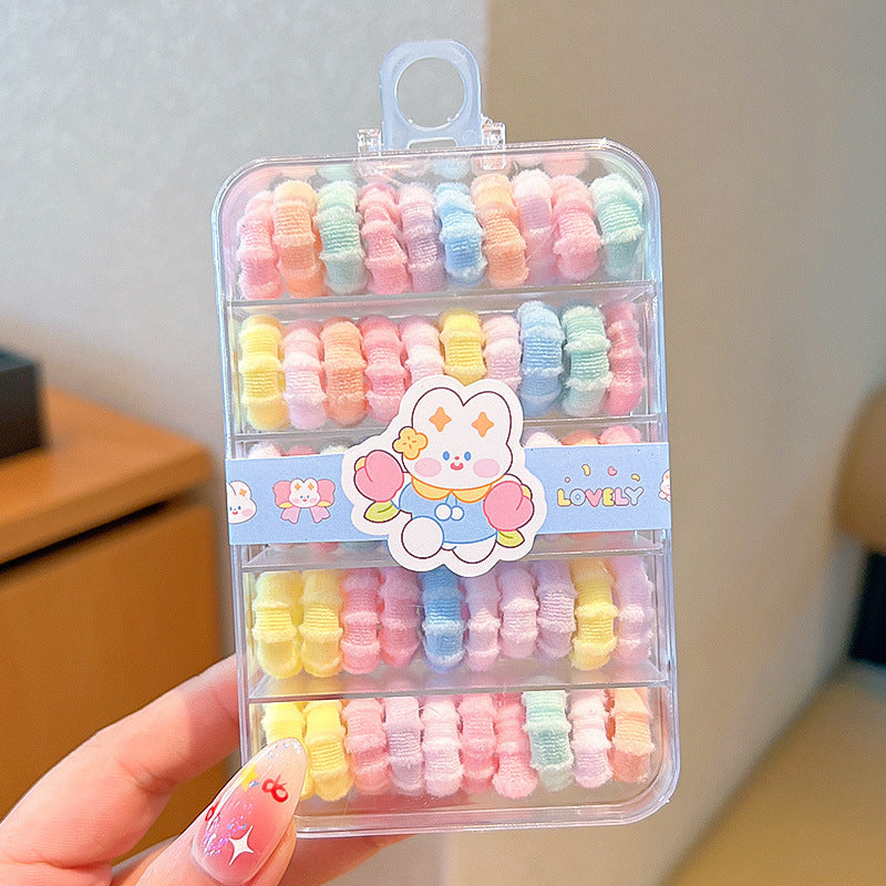 Children's Colorful Hair Ties, Threaded Elastic Bands That Don'T Damage Hair, High Elasticity Thumb-Sized Hair Ties, Girls' Hair Ropes, Hair Accessories