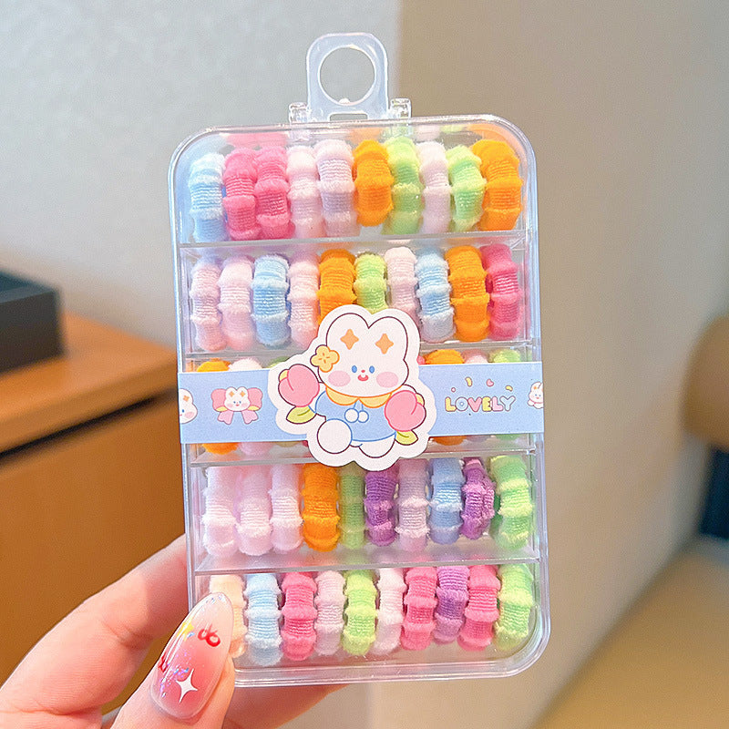 Children's Colorful Hair Ties, Threaded Elastic Bands That Don'T Damage Hair, High Elasticity Thumb-Sized Hair Ties, Girls' Hair Ropes, Hair Accessories