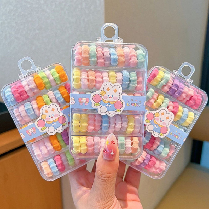 Children's Colorful Hair Ties, Threaded Elastic Bands That Don'T Damage Hair, High Elasticity Thumb-Sized Hair Ties, Girls' Hair Ropes, Hair Accessories