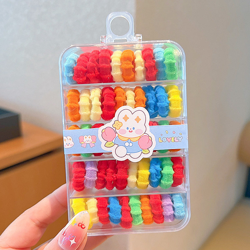 Children's Colorful Hair Ties, Threaded Elastic Bands That Don'T Damage Hair, High Elasticity Thumb-Sized Hair Ties, Girls' Hair Ropes, Hair Accessories