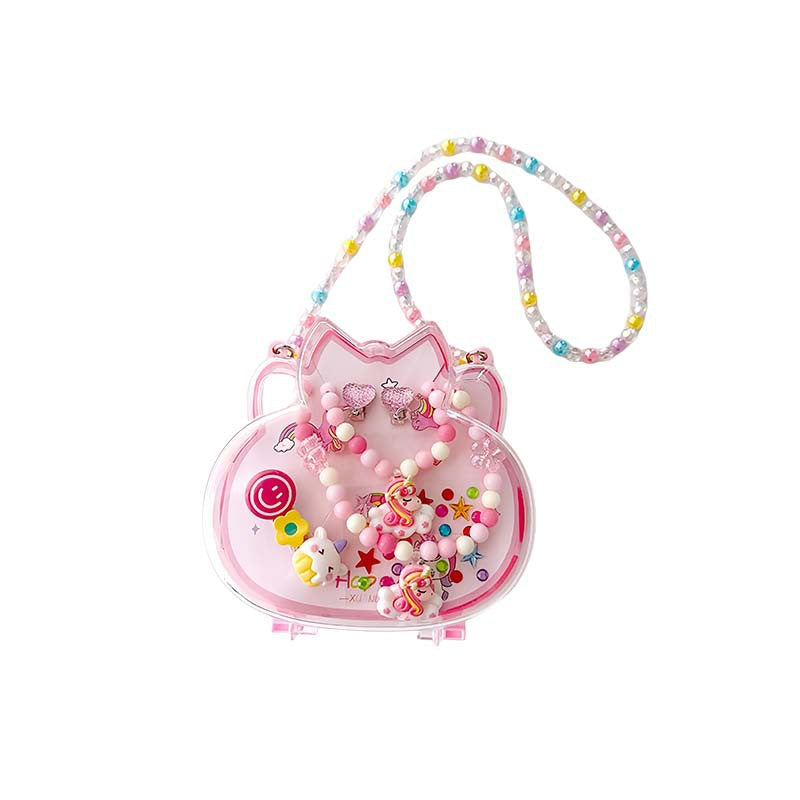 Creative Camera Backpack Children Jewelry suit Princess Necklace Hairpin Earrings Combination Accessories Kindergarten Gift