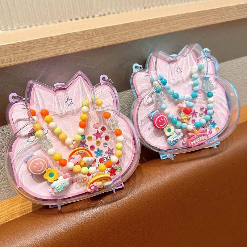 Creative Camera Backpack Children Jewelry suit Princess Necklace Hairpin Earrings Combination Accessories Kindergarten Gift